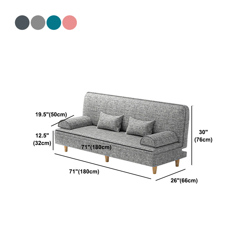 Divano convertibile di divano regolabile a bracciale senza braccio di lino per soggiorno, appartamento