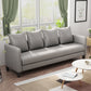 Faux Leather Sofa 78.74" W x 25.19" D x 23.22" H Square Arm Sofa for Living Room Clearhalo 'furn' 'furn_sofas' 'Furniture' 'Living Room Furniture' 'Sofa' 'sofas' 5500414