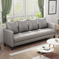 Faux Leather Sofa 78.74" W x 25.19" D x 23.22" H Square Arm Sofa for Living Room Clearhalo 'furn' 'furn_sofas' 'Furniture' 'Living Room Furniture' 'Sofa' 'sofas' 5500418