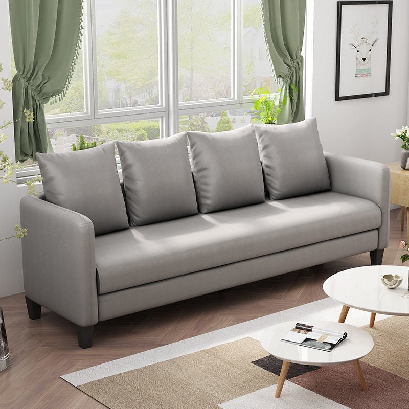 Faux Leather Sofa 78.74" W x 25.19" D x 23.22" H Square Arm Sofa for Living Room Clearhalo 'furn' 'furn_sofas' 'Furniture' 'Living Room Furniture' 'Sofa' 'sofas' 5500418