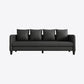 Faux Leather Sofa 78.74" W x 25.19" D x 23.22" H Square Arm Sofa for Living Room Dark Gray Clearhalo 'furn' 'furn_sofas' 'Furniture' 'Living Room Furniture' 'Sofa' 'sofas' 5500419