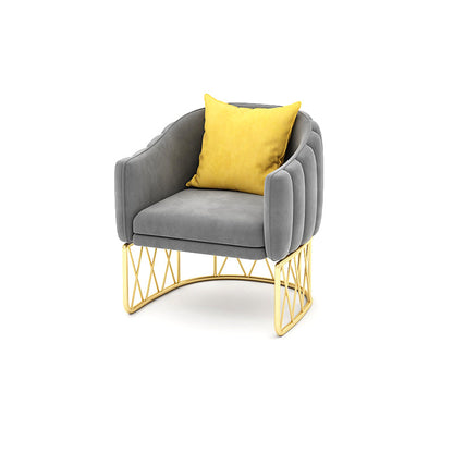 Strakke achterste fluwelen bank met kussens voor appartement 25,59 "breed