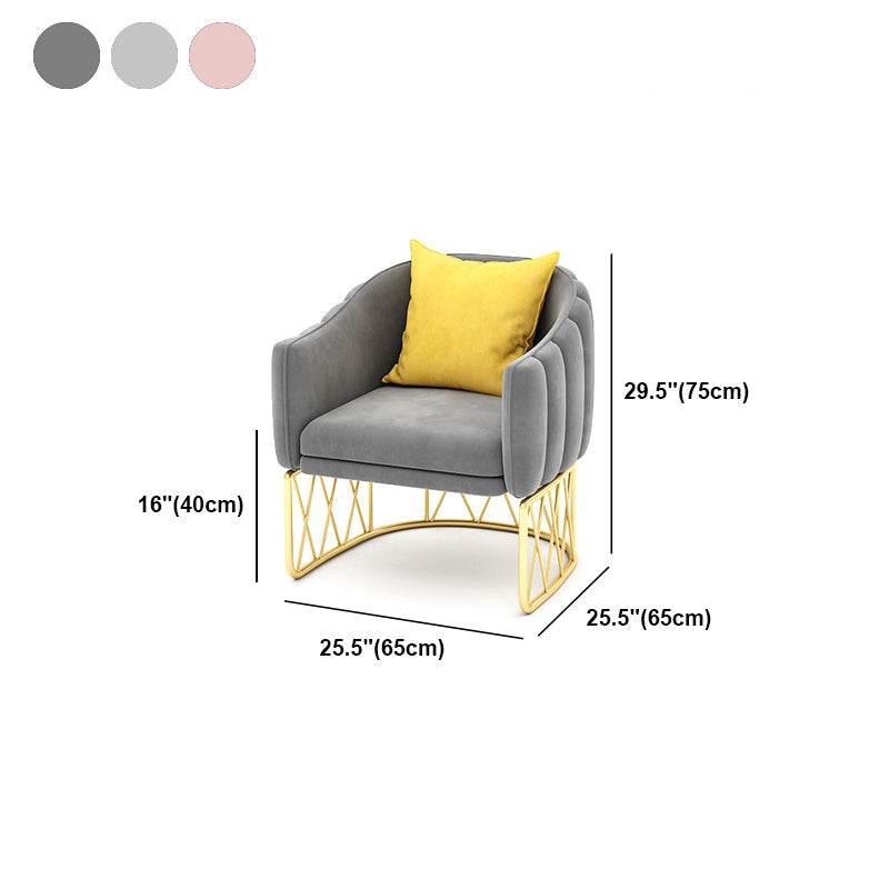 Strakke achterste fluwelen bank met kussens voor appartement 25,59 "breed