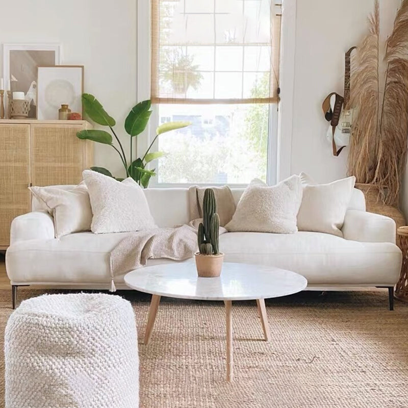 Contemporary Cushions Standard Recessed Arm Sofa  for Living Room