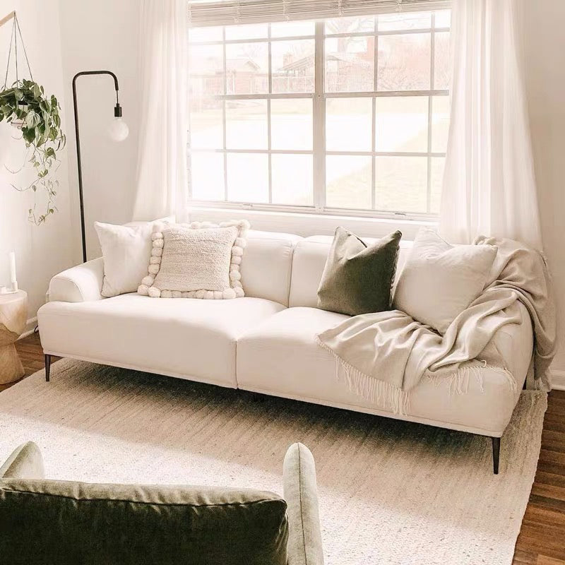 Contemporary Cushions Standard Recessed Arm Sofa  for Living Room