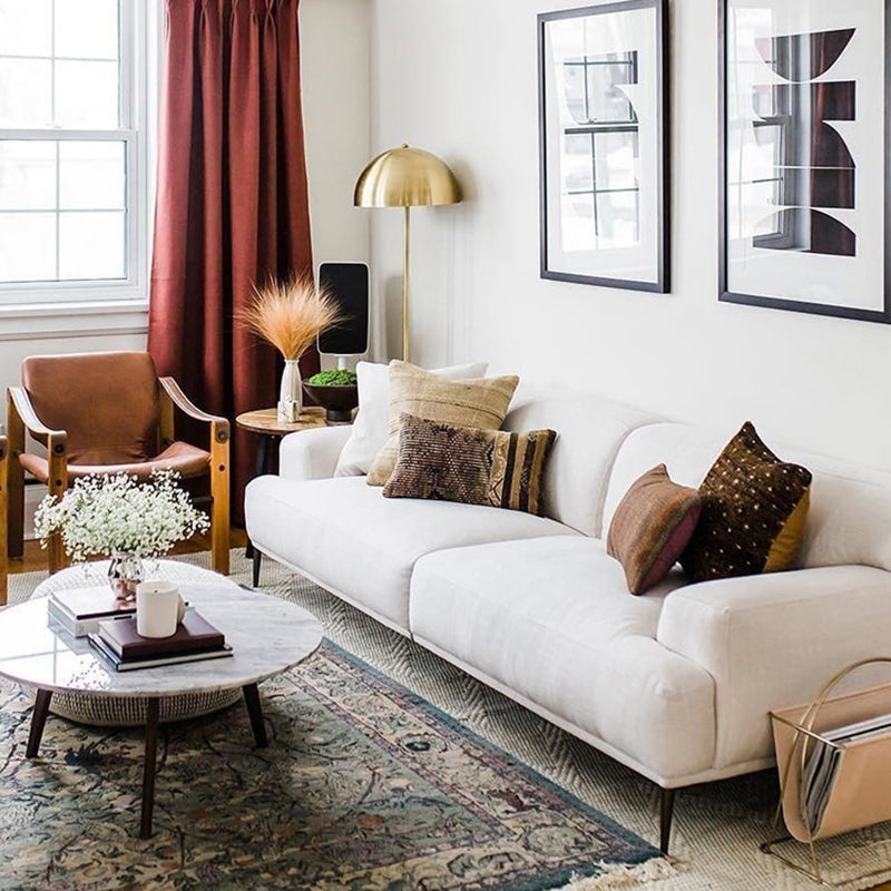 Contemporary Cushions Standard Recessed Arm Sofa  for Living Room