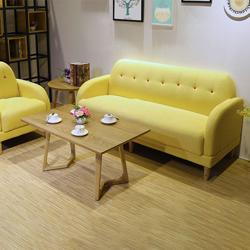 現代の房状のスプリットバックスタンダードスクエアアームリビングルームソファ