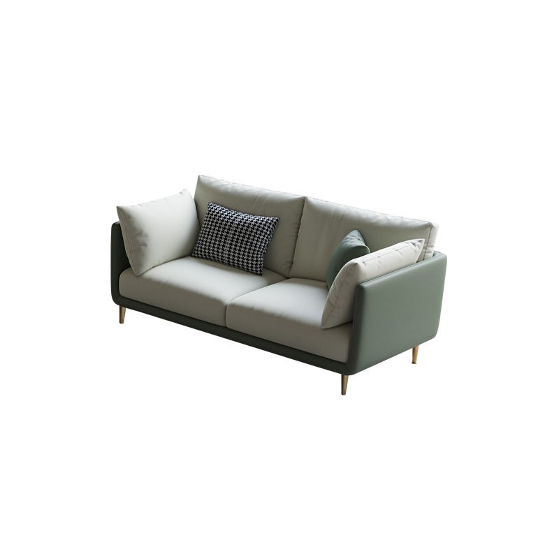 Contemporary Standard Sofa Set Square Arm Faux Leather Settee Couch 59"L x 33"W x 33"H Clearhalo 'furn' 'furn_sofas' 'Furniture' 'Living Room Furniture' 'Sofa' 'sofas' 5500554