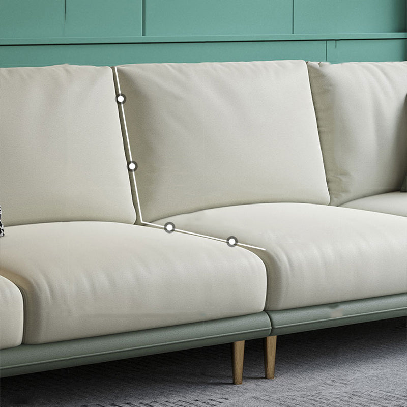 Contemporary Standard Sofa Set Square Arm Faux Leather Settee Couch Clearhalo 'furn' 'furn_sofas' 'Furniture' 'Living Room Furniture' 'Sofa' 'sofas' 5500563