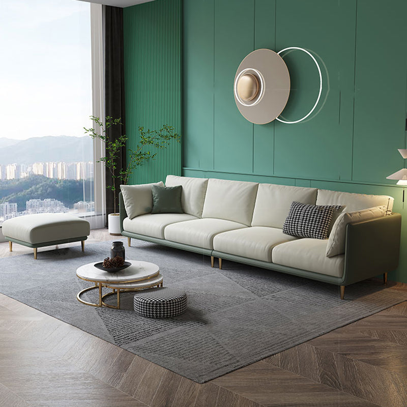 Contemporary Standard Sofa Set Square Arm Faux Leather Settee Couch Clearhalo 'furn' 'furn_sofas' 'Furniture' 'Living Room Furniture' 'Sofa' 'sofas' 5500565