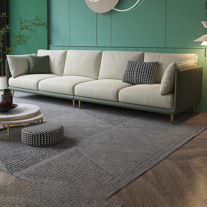 Contemporary Standard Sofa Set Square Arm Faux Leather Settee Couch Spring&Latex Clearhalo 'furn' 'furn_sofas' 'Furniture' 'Living Room Furniture' 'Sofa' 'sofas' 5500567