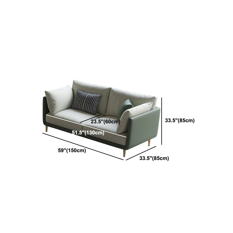 Contemporary Standard Sofa Set Square Arm Faux Leather Settee Couch Clearhalo 'furn' 'furn_sofas' 'Furniture' 'Living Room Furniture' 'Sofa' 'sofas' 5500569