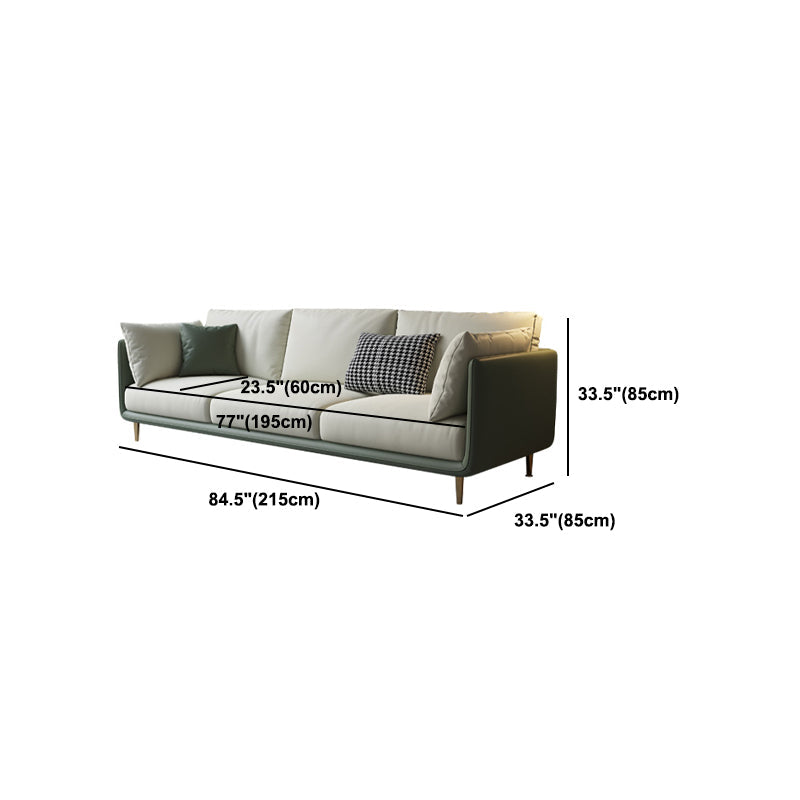 Contemporary Standard Sofa Set Square Arm Faux Leather Settee Couch Clearhalo 'furn' 'furn_sofas' 'Furniture' 'Living Room Furniture' 'Sofa' 'sofas' 5500570