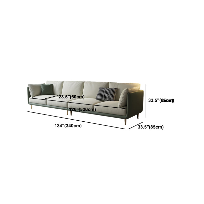 Contemporary Standard Sofa Set Square Arm Faux Leather Settee Couch Clearhalo 'furn' 'furn_sofas' 'Furniture' 'Living Room Furniture' 'Sofa' 'sofas' 5500572