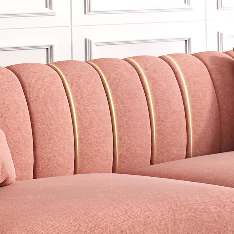 29,53 "divano rivestimento rosa H con cuscino cucito indietro per soggiorno