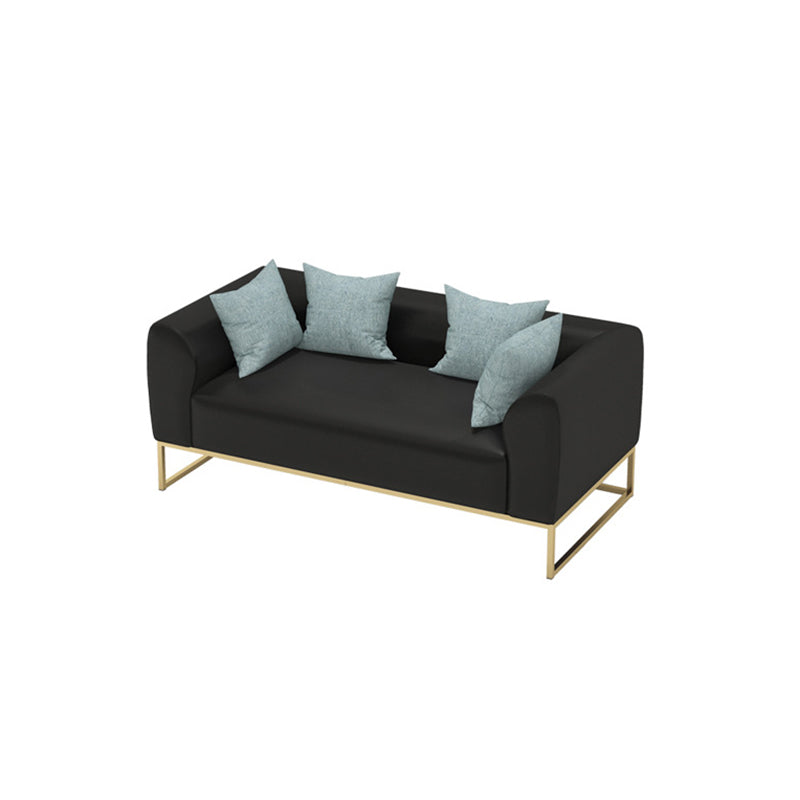 Divano a cornice dorata con cuscino posteriore e braccio di smoking per l'appartamento