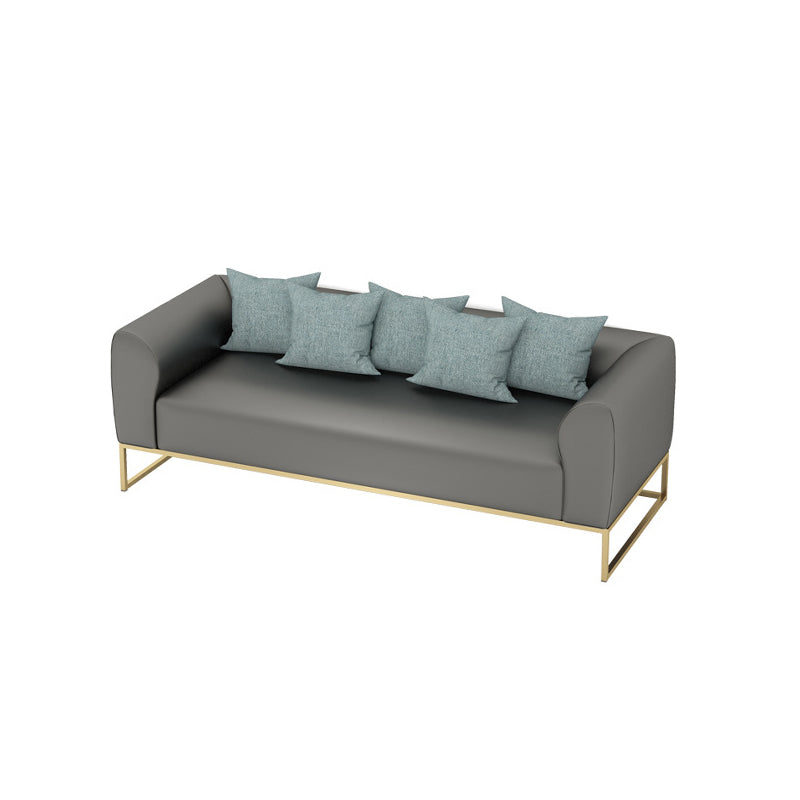 Divano a cornice dorata con cuscino posteriore e braccio di smoking per l'appartamento