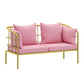 Golden Frame Pillow Back Sofa with Pillow Top Arm for Apartment