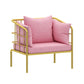 Golden Frame Pillow Back Sofa with Pillow Top Arm for Apartment