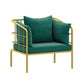 Golden Frame Pillow Back Sofa with Pillow Top Arm for Apartment