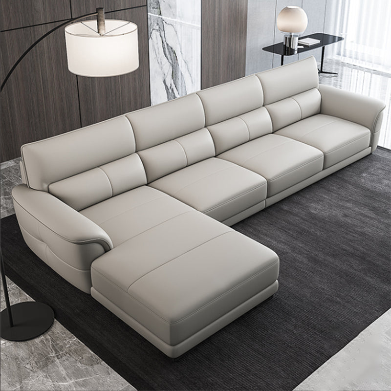 Canapé-lit en cuir de style nordique avec un amortit à accoudoir inversé