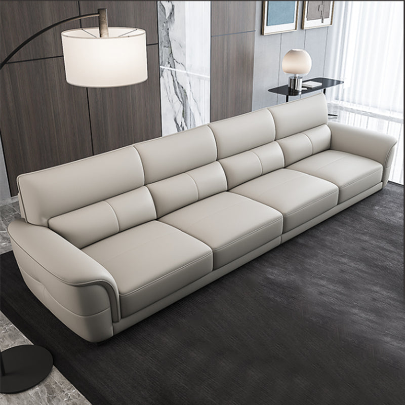 Canapé-lit en cuir de style nordique avec un amortit à accoudoir inversé