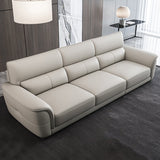 Nordic Style Leather Upholstery Sofa Bed with Inverted Armrest Cushioning