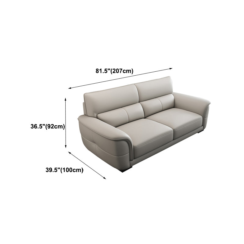 Canapé-lit en cuir de style nordique avec un amortit à accoudoir inversé