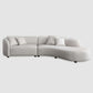 Scandinavian Tuxedo Arm Sofa with Chaise 27.56" H White Curved Sofa Faux Leather Right Clearhalo 'furn' 'furn_sectionals' 'Furniture' 'Living Room Furniture' 'Sectionals' 5500809