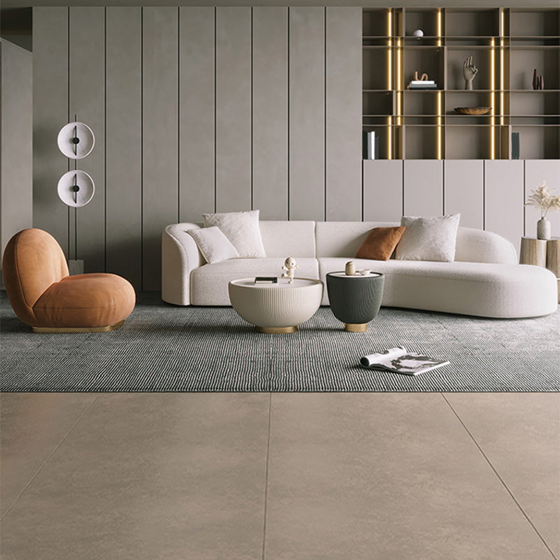 Scandinavian Tuxedo Arm Sofa with Chaise 27.56" H White Curved Sofa Clearhalo 'furn' 'furn_sectionals' 'Furniture' 'Living Room Furniture' 'Sectionals' 5500811