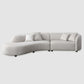 Scandinavian Tuxedo Arm Sofa with Chaise 27.56" H White Curved Sofa Faux Leather Left Clearhalo 'furn' 'furn_sectionals' 'Furniture' 'Living Room Furniture' 'Sectionals' 5500812