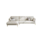 Sloped Arm Sofa with Chaise in White Sewn Pillow Back Faux Leather Sofa - 68.9" D