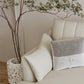 Sloped Arm Sofa with Chaise in White Sewn Pillow Back Faux Leather Sofa - 68.9" D