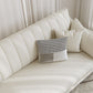 Sloped Arm Sofa with Chaise in White Sewn Pillow Back Faux Leather Sofa - 68.9" D