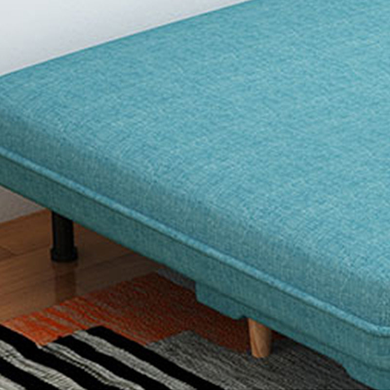30.7"H Blue/ Grey / Green Linen Armless Sofa Bed& Chaise for Living Room Clearhalo 'furn' 'furn_sectionals' 'Furniture' 'Living Room Furniture' 'Sectionals' 5500900