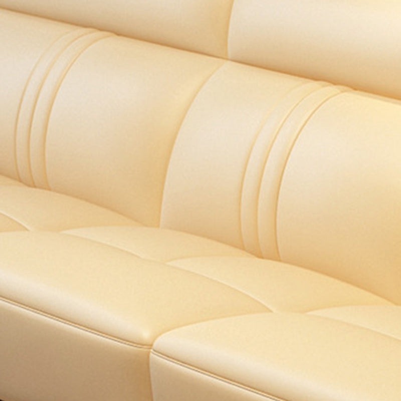 Built-in Armrest Cushioning Backrest Leather SofaSponge Cushion Filling Sofa Bed