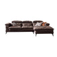 Modern Style Sofa Bed Imitation Leather Material Grey/khaki/coffee Feather Padded Sofa Clearhalo 'furn' 'furn_sectionals' 'Furniture' 'Living Room Furniture' 'Sectionals' 5500948