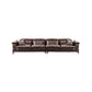 Modern Style Sofa Bed Imitation Leather Material Grey/khaki/coffee Feather Padded Sofa 139"L x 39"W x 36"H Coffee Horizontal Clearhalo 'furn' 'furn_sectionals' 'Furniture' 'Living Room Furniture' 'Sectionals' 5500949