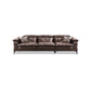 Modern Style Sofa Bed Imitation Leather Material Grey/khaki/coffee Feather Padded Sofa 108"L x 39"W x 36"H Coffee Horizontal Clearhalo 'furn' 'furn_sectionals' 'Furniture' 'Living Room Furniture' 'Sectionals' 5500953
