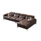 Modern Style Sofa Bed Imitation Leather Material Grey/khaki/coffee Feather Padded Sofa Clearhalo 'furn' 'furn_sectionals' 'Furniture' 'Living Room Furniture' 'Sectionals' 5500954