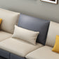 Glam Faux Leather Square Tufted Sofa Grey and Beige Sofa Chaise Clearhalo 'furn' 'furn_sectionals' 'Furniture' 'Living Room Furniture' 'Sectionals' 5500984