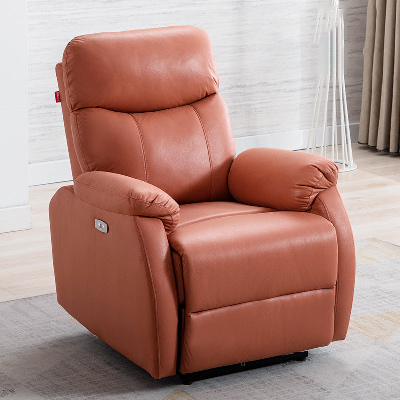 Convertible Chair 31.10" L x 36.22" W x 40.94" H Adjustable Pillow Top Arms Chair Orange Red Faux Leather Clearhalo 'Accent Chairs' 'accent_chairs' 'Chairs & Seating' 'furn' 'furn_accent_chairs' 'Furniture' 'Living Room Furniture' 5501025