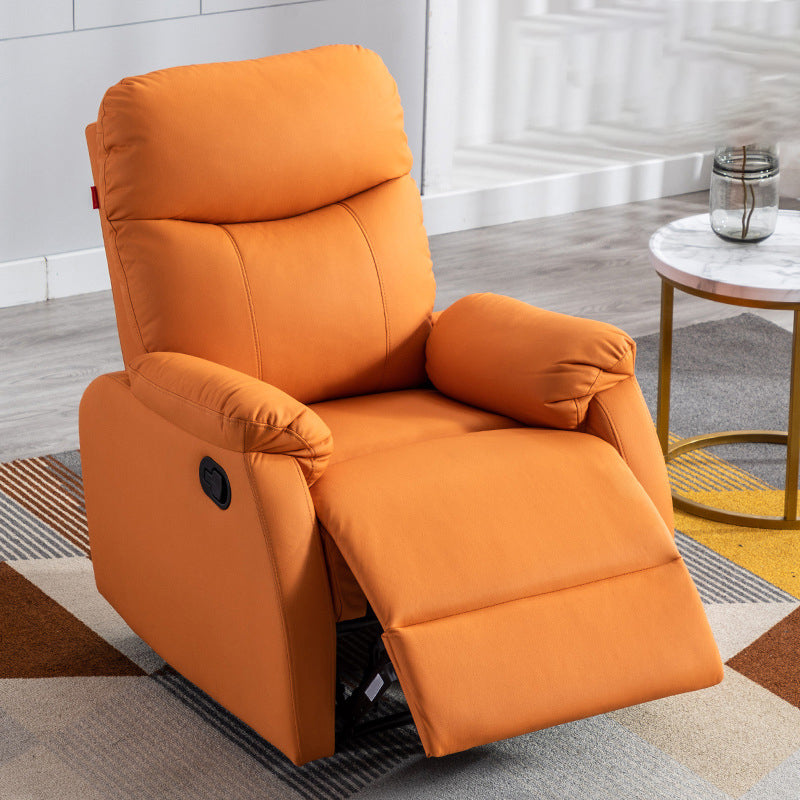 Convertible Chair 31.10" L x 36.22" W x 40.94" H Adjustable Pillow Top Arms Chair Orange PU（Polyurethane） Clearhalo 'Accent Chairs' 'accent_chairs' 'Chairs & Seating' 'furn' 'furn_accent_chairs' 'Furniture' 'Living Room Furniture' 5501029
