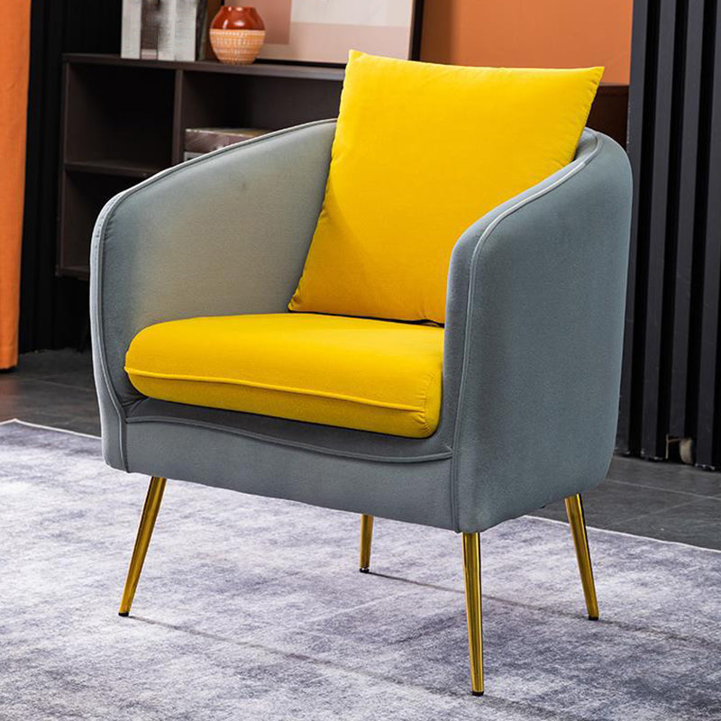 Arms Included Chair 26.7" L x 27.9" W x 29.5" H Chair for Living Room Gray Yellow Clearhalo 'Accent Chairs' 'accent_chairs' 'Chairs & Seating' 'furn' 'furn_accent_chairs' 'Furniture' 'Living Room Furniture' 5501110