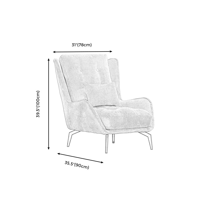 Corduroy Chair 30.70" L x 37.00" W x 46.45" H Tufted Cushions Chair Clearhalo 'Accent Chairs' 'accent_chairs' 'Chairs & Seating' 'furn' 'furn_accent_chairs' 'Furniture' 'Living Room Furniture' 5501136