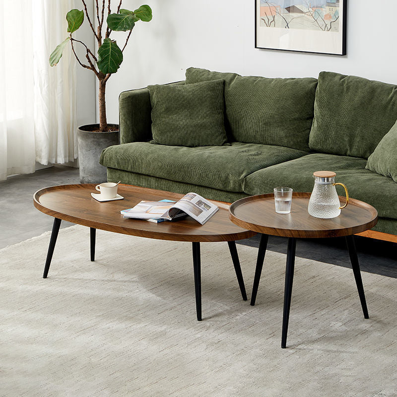 Modern Wood Coffee Table Four-Leg Accent Table in White/Brown/Black Clearhalo 'Coffee & Accent Tables' 'Coffee Tables' 'coffee_tables' 'furn' 'furn_coffee_tables' 'Furniture' 'Living Room Furniture' 5502095