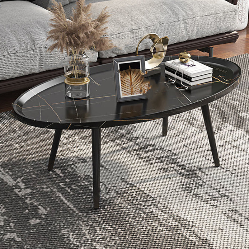 Modern Wood Coffee Table Four-Leg Accent Table in White/Brown/Black Black Clearhalo 'Coffee & Accent Tables' 'Coffee Tables' 'coffee_tables' 'furn' 'furn_coffee_tables' 'Furniture' 'Living Room Furniture' 5502097