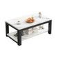 4 Legs Base Design Rectangular Glass/wood Table Modern Style Coffee Table