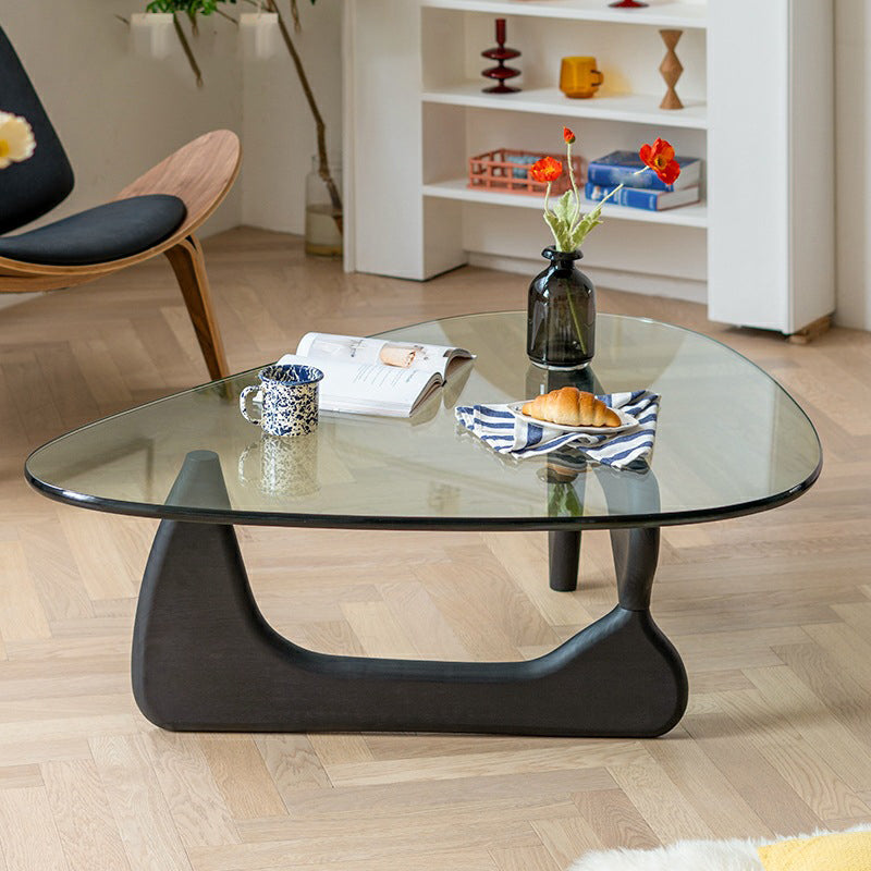 Triangle Glass Coffee Table Modern Minimalist Coffee Table for Living Room