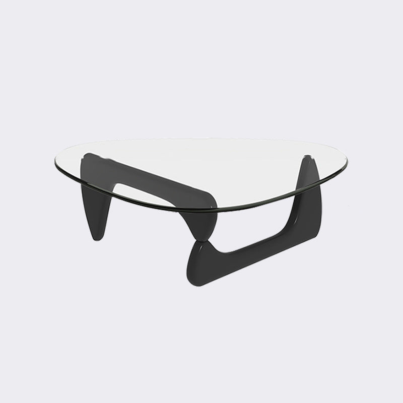 Triangle Glass Coffee Table Modern Minimalist Coffee Table for Living Room
